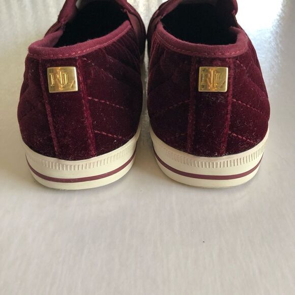 LAUREN by Ralph Lauren Jinny Maroon Sneakers 7.5 - Picture 4 of 7
